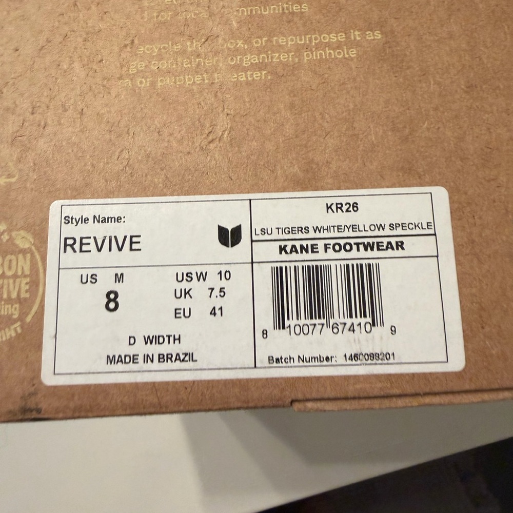 REVIVE New W/O tags 
LSU White and Yellow Slip-On Shoes. - Picture 8 of 8